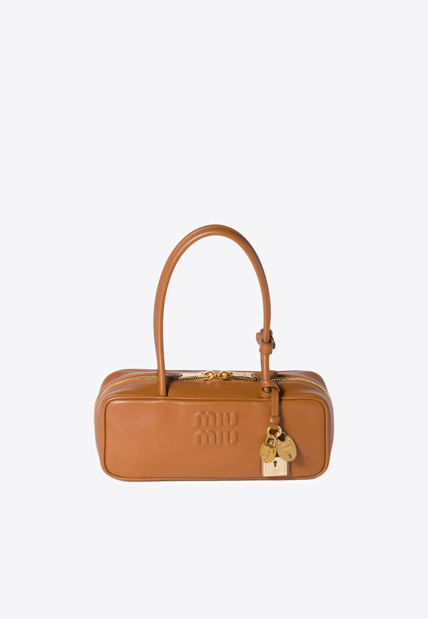 Miu Miu Beau Leather Shoulder Bag Cognac 5BB173VOTM2CRW_F0046