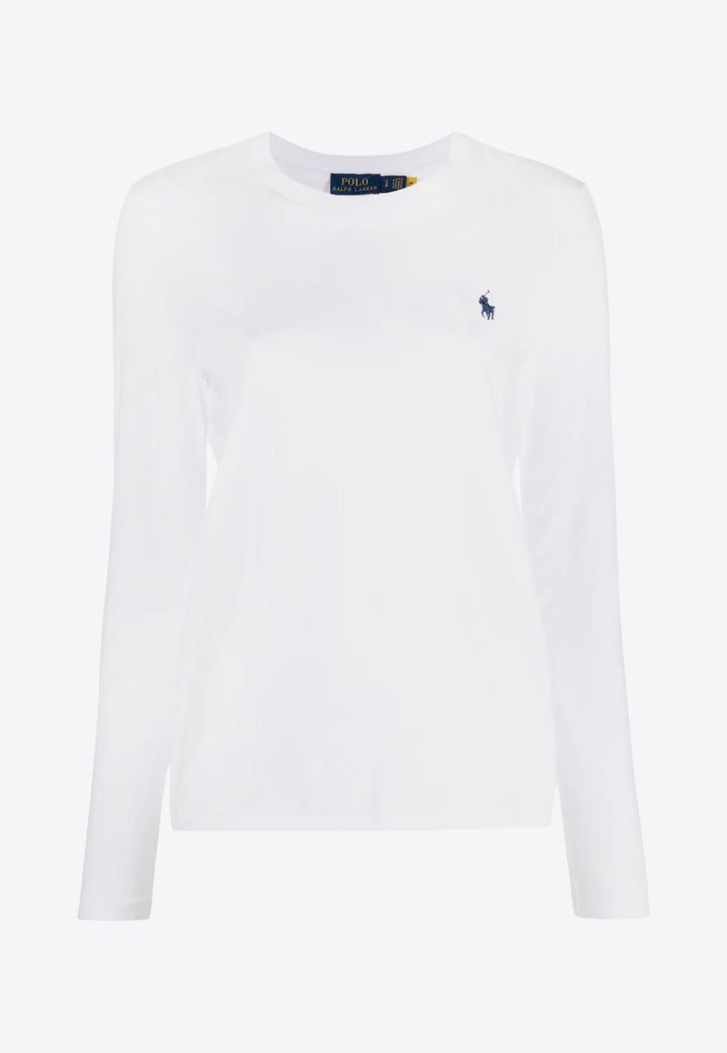 Ralph Lauren Long-Sleeved Pony T-shirt White 211898699001_100