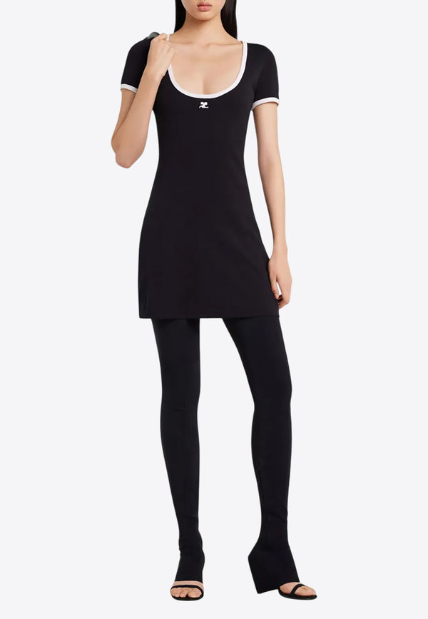 Courrèges Holistic Contrast Mini Dress Black 225JRO600JS0203_9901