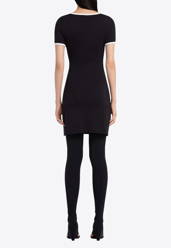 Courrèges Holistic Contrast Mini Dress Black 225JRO600JS0203_9901