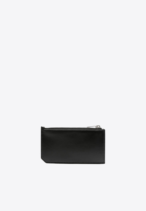 Saint Laurent Cassandre Leather Zip Cardholder Black 6298991JB0E_1000