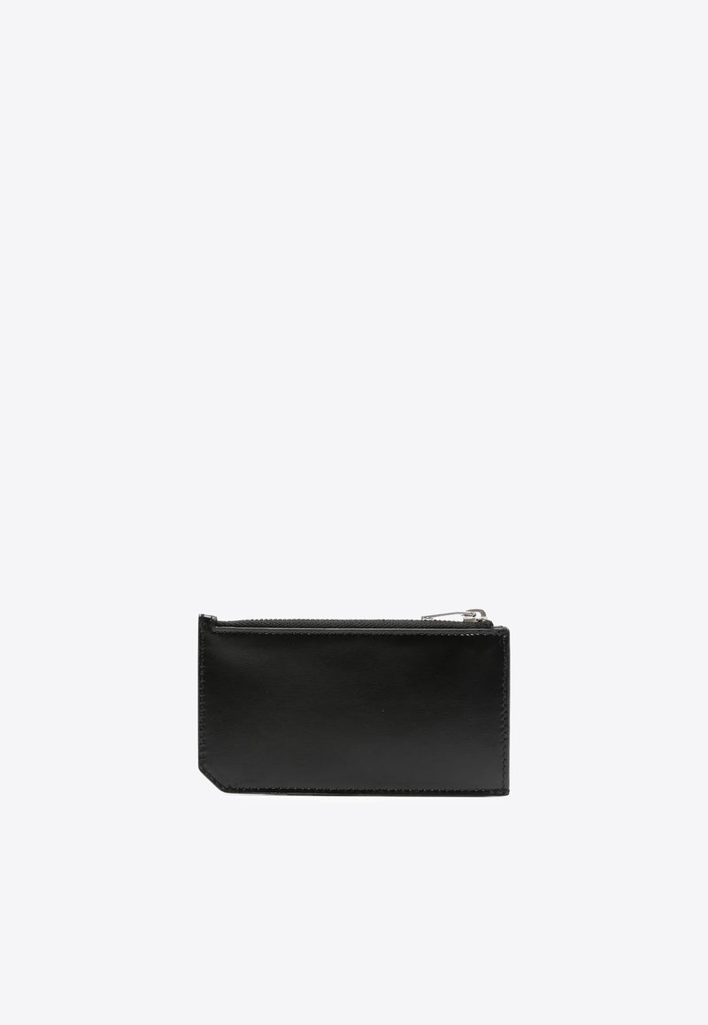 Saint Laurent Cassandre Leather Zip Cardholder Black 6298991JB0E_1000