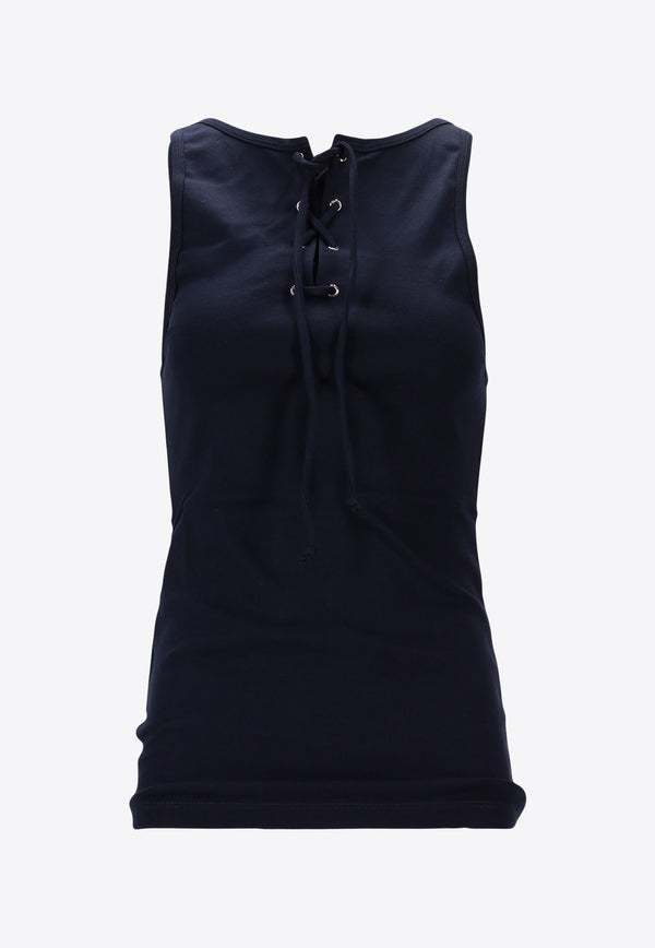 Prada Sleeveless Top with Front-Laces Navy 39603SOOO10Z0_F0124