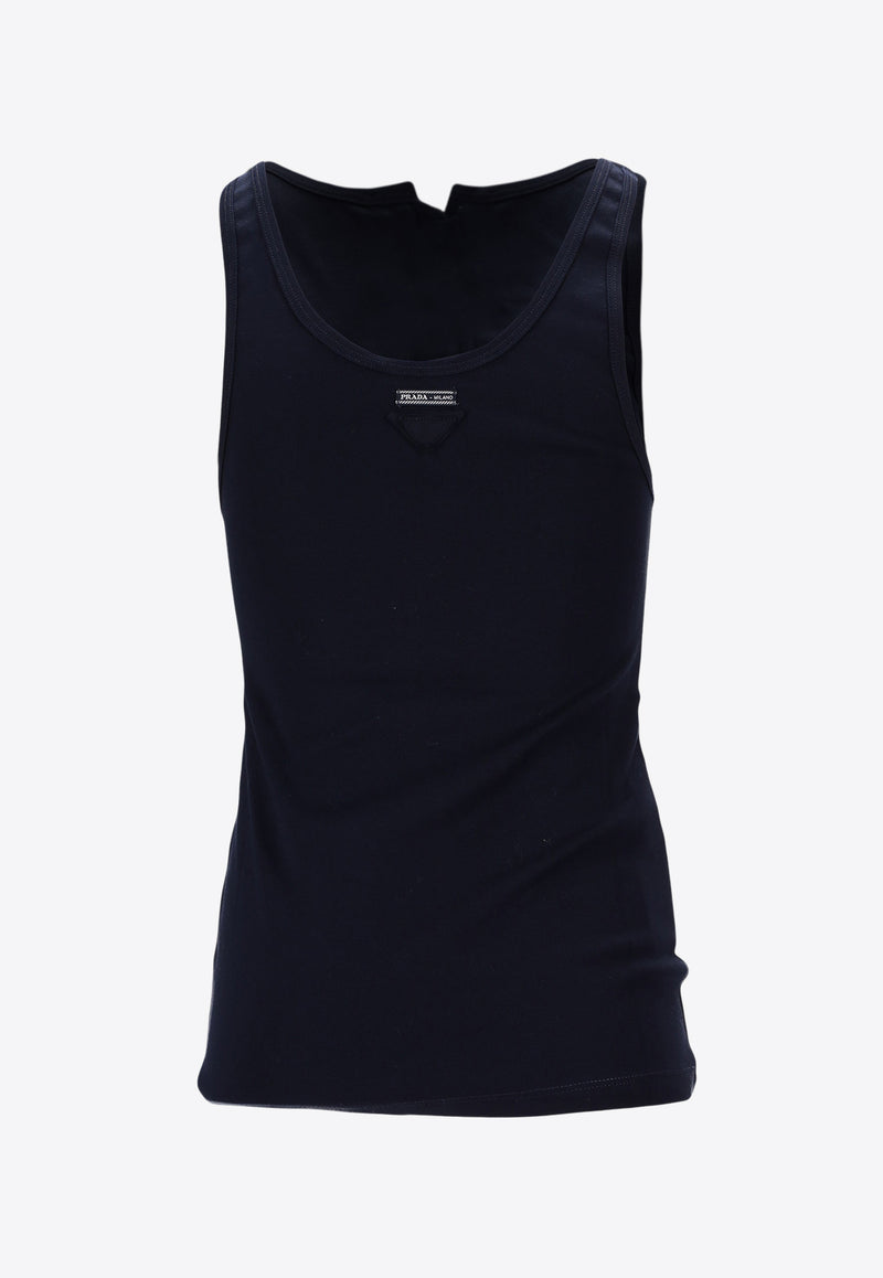 Prada Sleeveless Top with Front-Laces Navy 39603SOOO10Z0_F0124