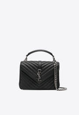 Saint Laurent Medium College Quilted Leather Shoulder Bag Black 600279BRM04_1000