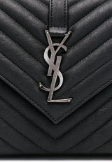 Saint Laurent Medium College Quilted Leather Shoulder Bag Black 600279BRM04_1000