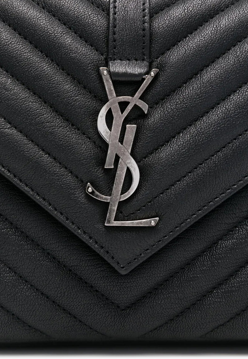 Saint Laurent Medium College Quilted Leather Shoulder Bag Black 600279BRM04_1000