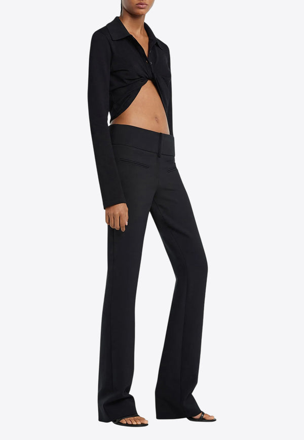 Courrèges Polo Twist Cropped Top  Black 225JPO048JS0193_9999