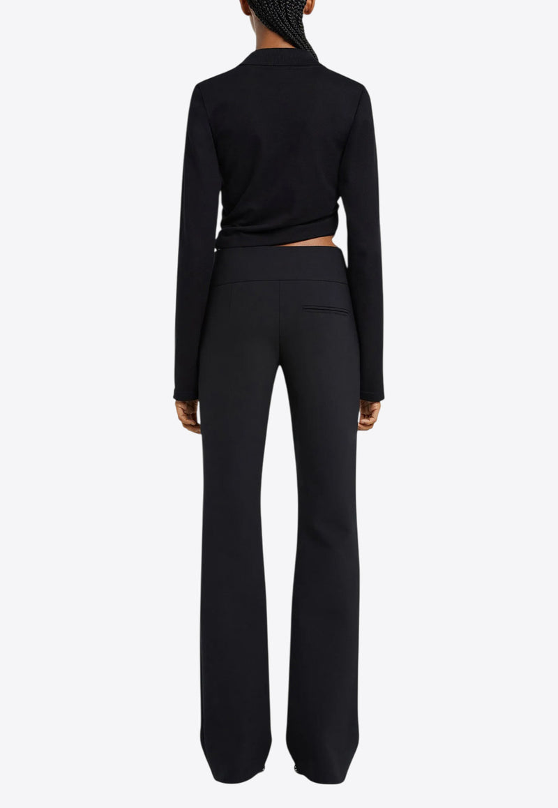 Courrèges Polo Twist Cropped Top  Black 225JPO048JS0193_9999