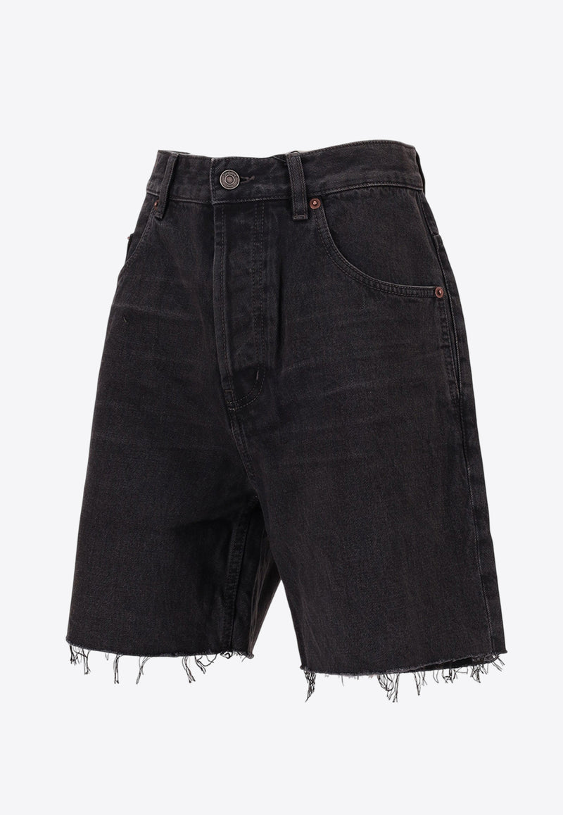 Saint Laurent Faded Denim Bermuda Shorts Black 824078Y07YC_1544