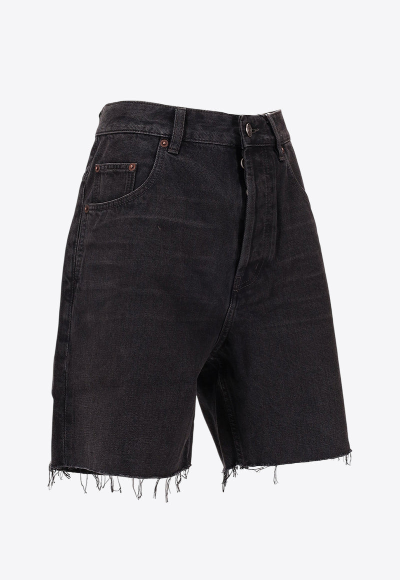 Saint Laurent Faded Denim Bermuda Shorts Black 824078Y07YC_1544