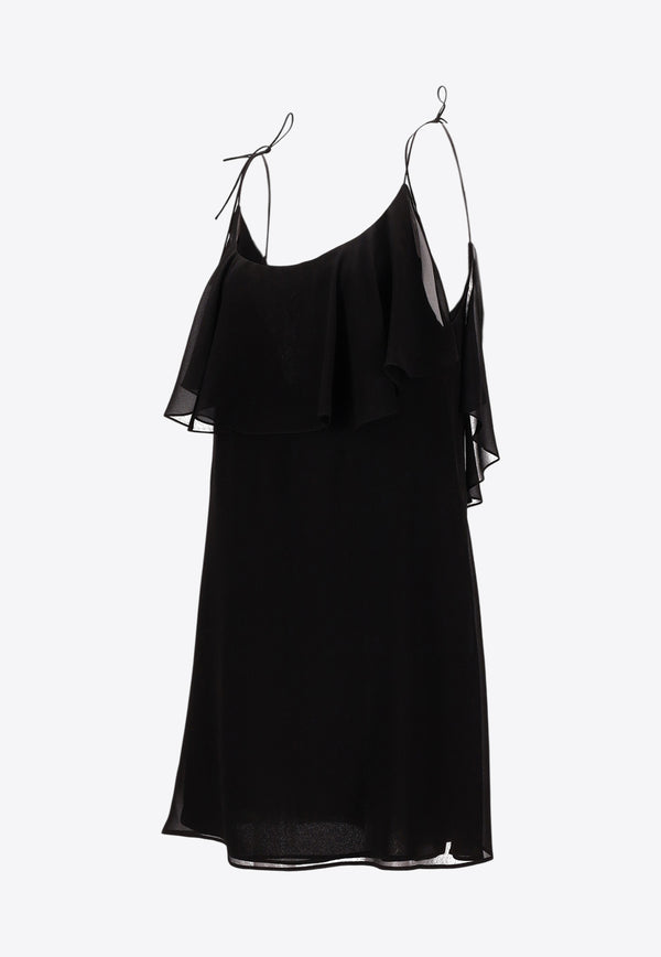 Saint Laurent Silk Mini Dress Black 820529Y3H36_1000