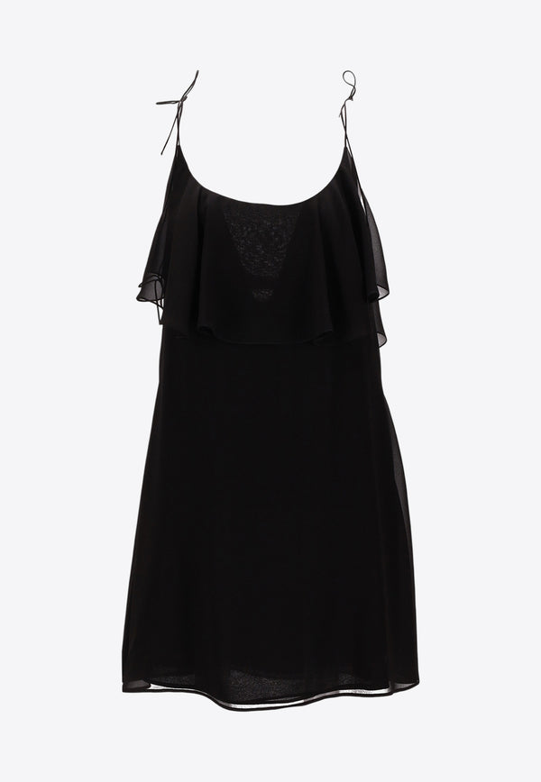 Saint Laurent Silk Mini Dress Black 820529Y3H36_1000