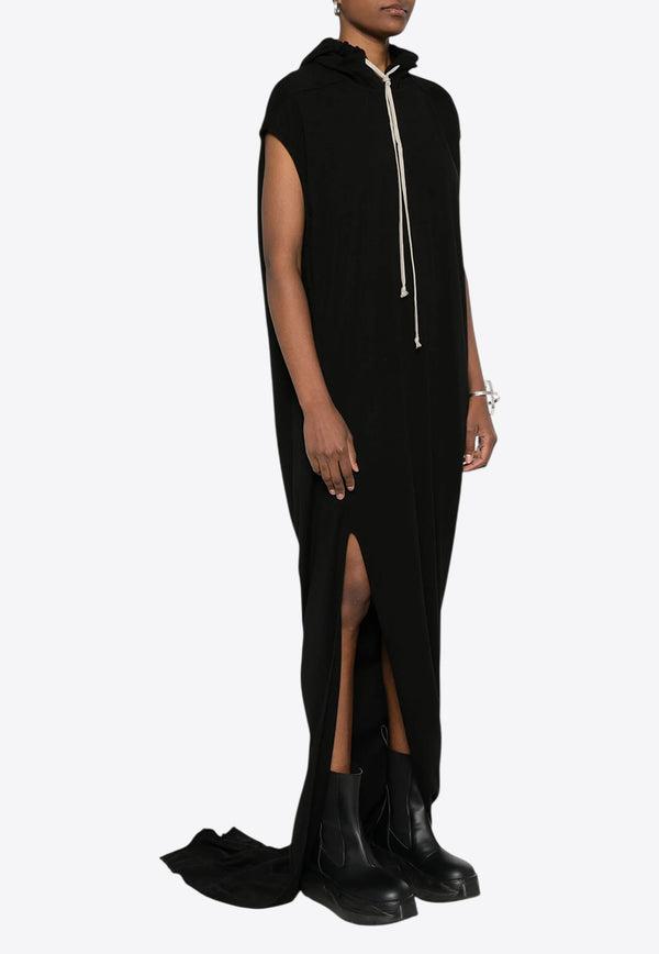 Rick Owens Edfu T Maxi Dress with Hood Black DS01E3517RN_09