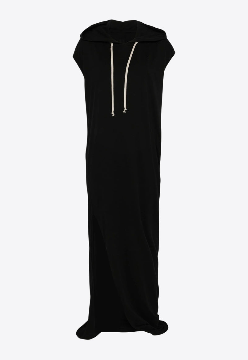 Rick Owens Edfu T Maxi Dress with Hood Black DS01E3517RN_09