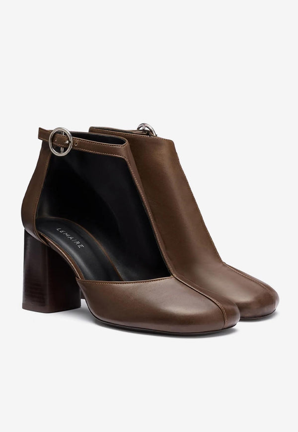 Lemaire 80 Cut-Out Ankle Boots Brown FO0171LL0078_BR449