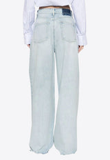 Golden Goose DB Logo Patch Destressed Boyfriend Jeans Light Blue GWP02079P001850_50134