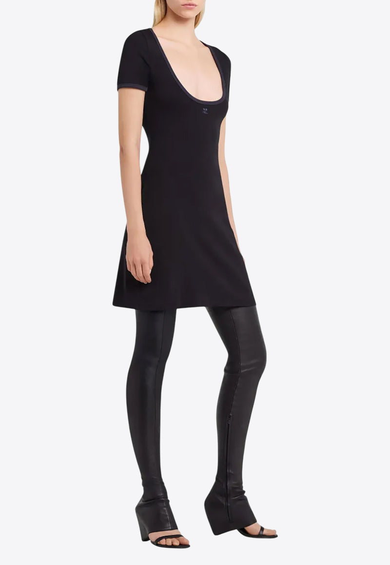 Courrèges Holistic Contrast Mini Dress Black 225JRO600JS0203_B175