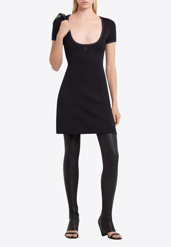 Courrèges Holistic Contrast Mini Dress Black 225JRO600JS0203_B175