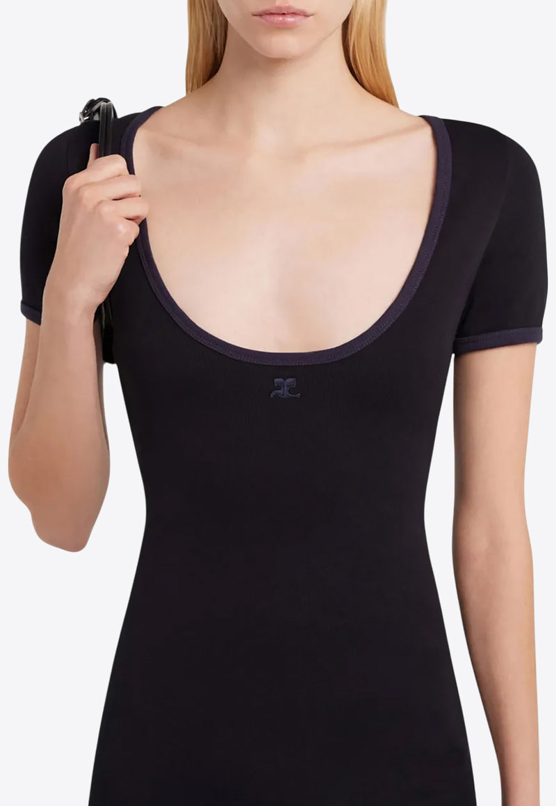 Courrèges Holistic Contrast Mini Dress Black 225JRO600JS0203_B175