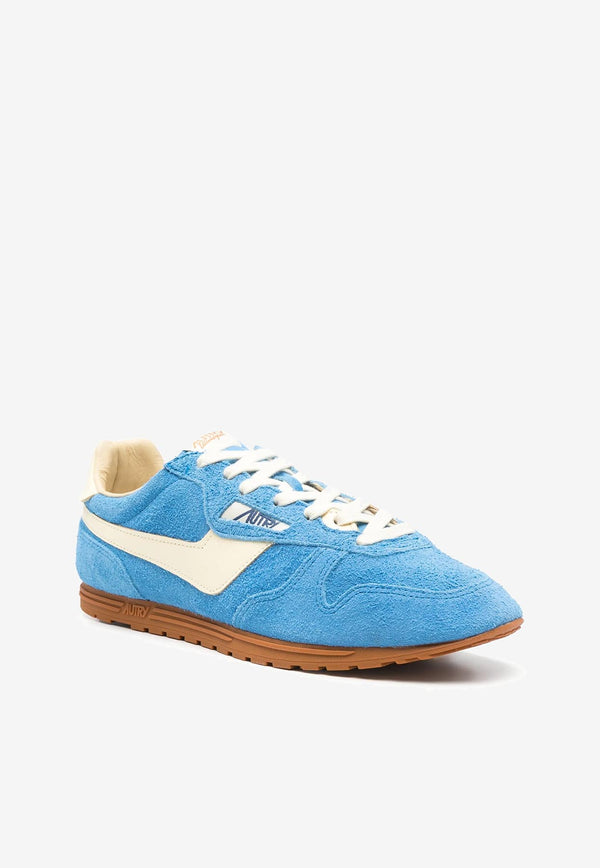 Autry Windspin Suede and Leather Sneakers Blue WSLMUB_18