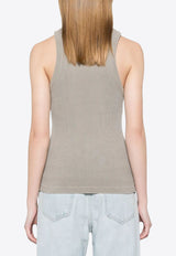 Agolde Rayne Ribbed Tank Top Gray A7356B1260_DRAB