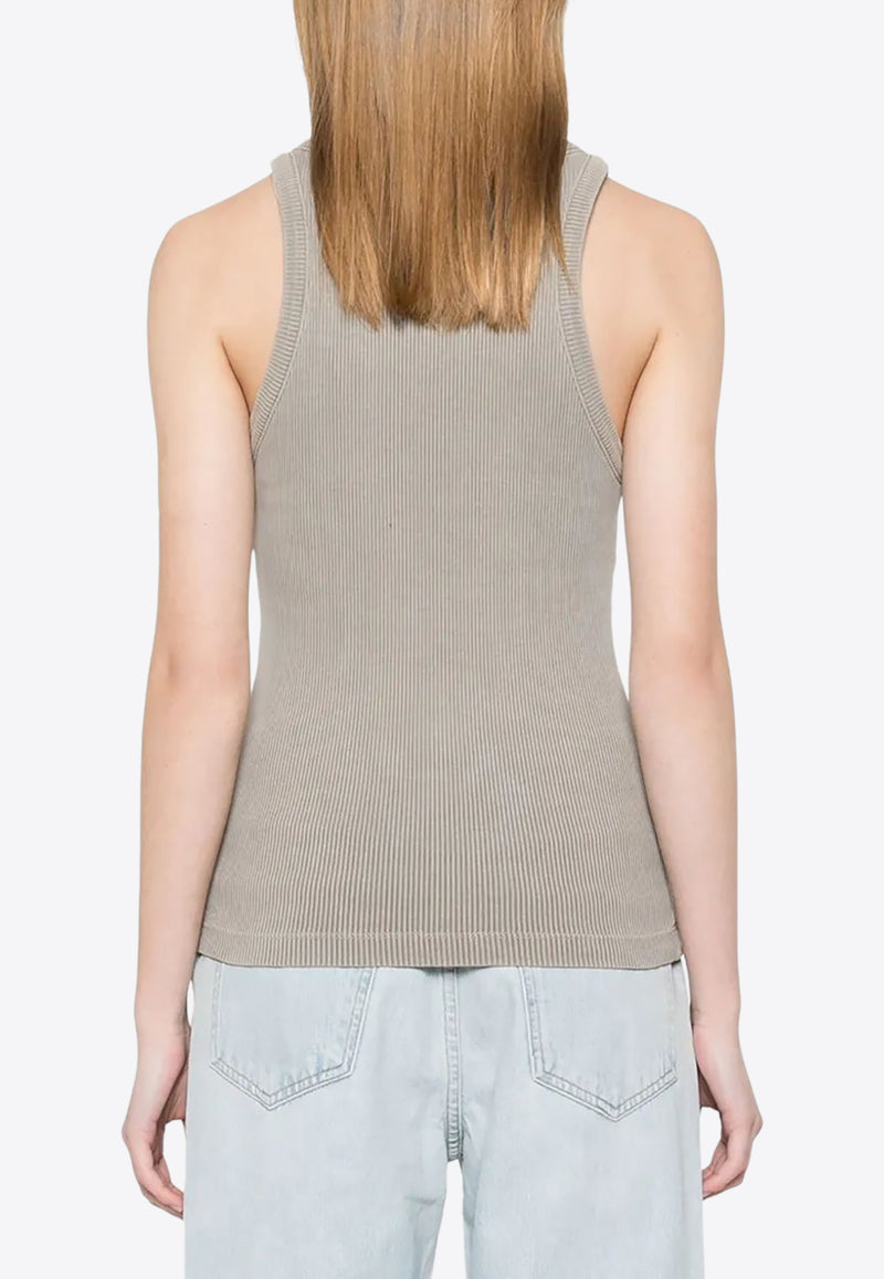Agolde Rayne Ribbed Tank Top Gray A7356B1260_DRAB