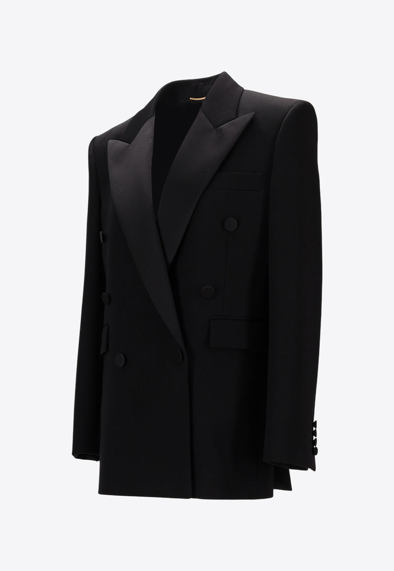 Saint Laurent Double-Breasted Wool Tuxedo Jacket Black 828008Y7E63_1000