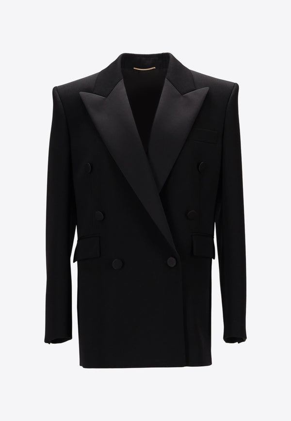 Saint Laurent Double-Breasted Wool Tuxedo Jacket Black 828008Y7E63_1000