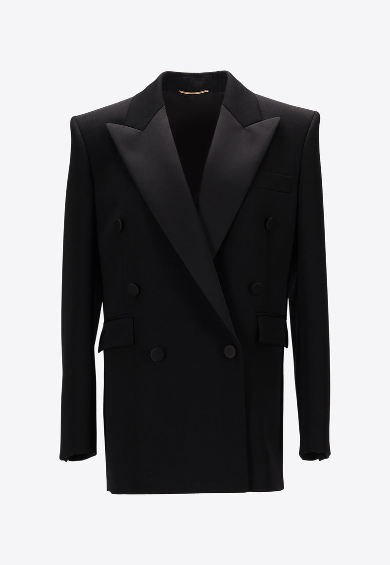 Saint Laurent Double-Breasted Wool Tuxedo Jacket Black 828008Y7E63_1000
