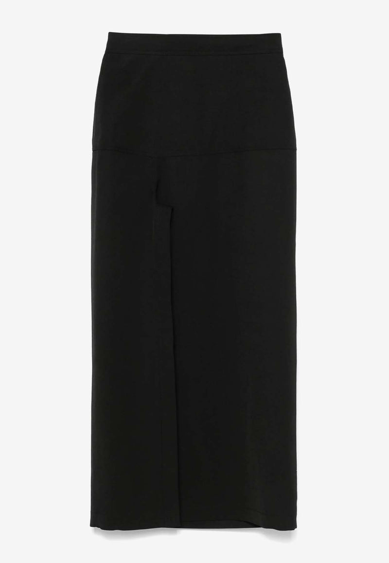 Lemaire Wool-Blend Midi Skirt Black SK1049LF1362_BK999