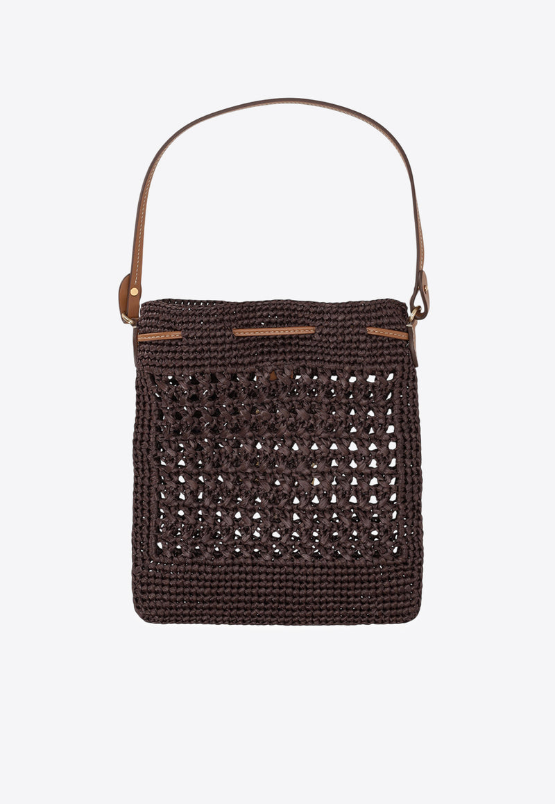 Miu Miu Mini Woven-Raffia Bucket Bag Cocoa 5ND0162DO1_F0966
