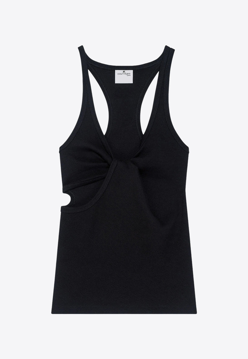 Courrèges 90's Tank Top with Cut-Out Black 225JDE134JS0194_9999