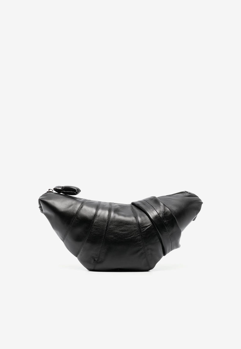 Lemaire Medium Croissant Nappa Leather Shoulder Bag Black BG0001LL095_BK999