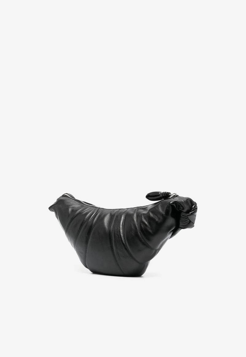 Lemaire Medium Croissant Nappa Leather Shoulder Bag Black BG0001LL095_BK999