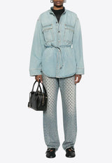 Golden Goose DB All-Over Eyelets Faded Jeans Blue GWP00844P001962_50100