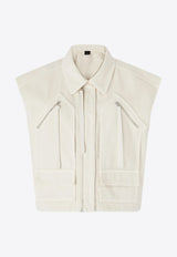 PINKO Gerard Cropped Vest White 105237A2M8_C00