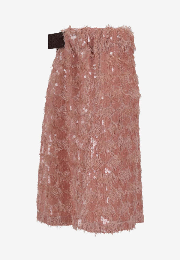 Niccolò Pasqualetti Chimera Sequined Midi Skirt Pink NP07S001PESQ_ROSA