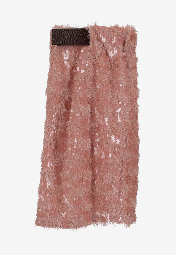 Niccolò Pasqualetti Chimera Sequined Midi Skirt Pink NP07S001PESQ_ROSA