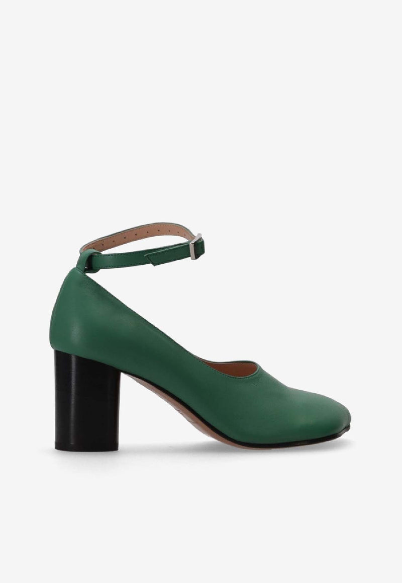 Niccolò Pasqualetti Obliqua 70 Leather Pumps Green NP07F001LEA_GREEN