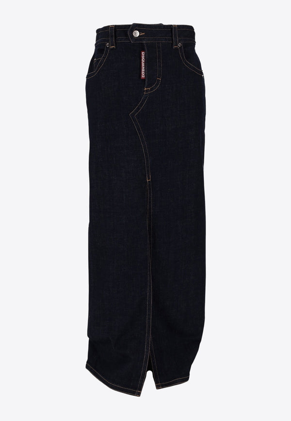 Dsquared2 Denim Maxi Skirt Navy S75MA0988S30664_470