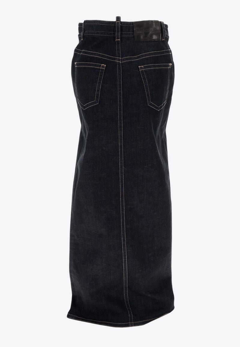 Dsquared2 Denim Maxi Skirt Navy S75MA0988S30664_470