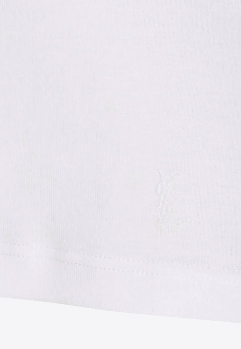 Saint Laurent Cassandre Embroidered Tank Top White 824583YB2MH_9000