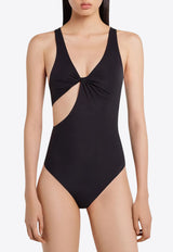 Courrèges Twist One-Piece Swimsuit  Black 225JMB049PA0127_9999