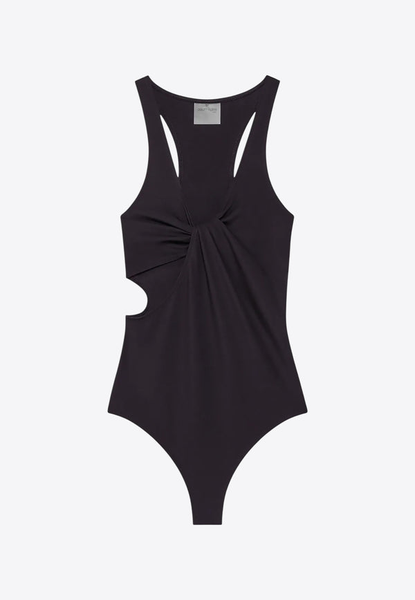 Courrèges Twist One-Piece Swimsuit  Black 225JMB049PA0127_9999