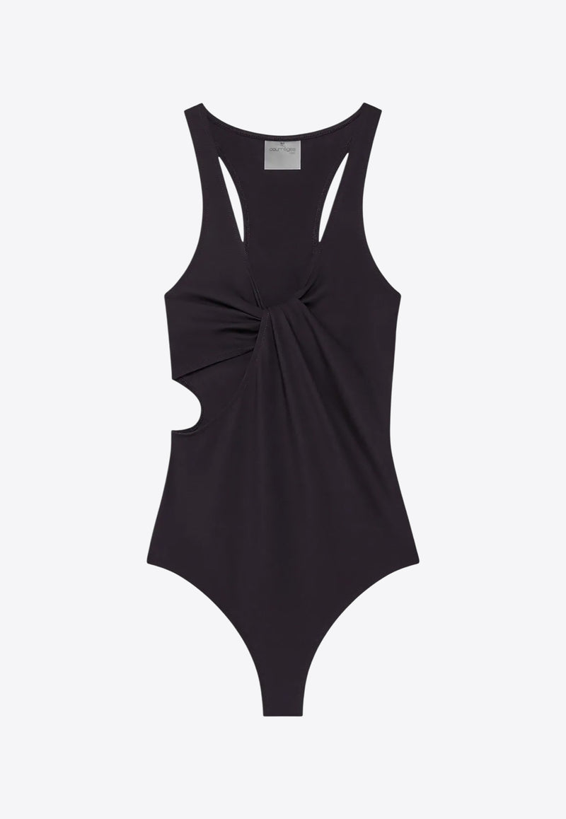 Courrèges Twist One-Piece Swimsuit  Black 225JMB049PA0127_9999