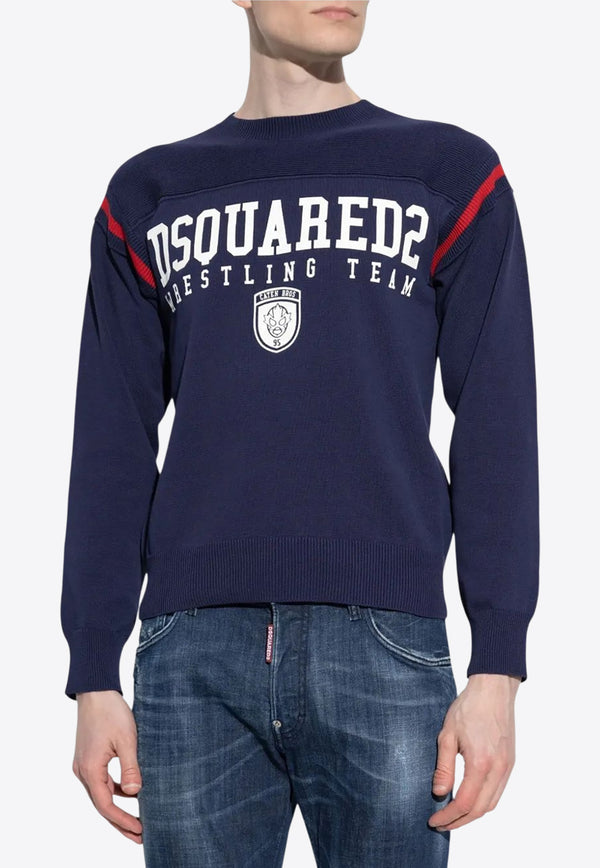 Dsquared2 Logo Print Sweatshirt Blue S71HA1359D13116_961