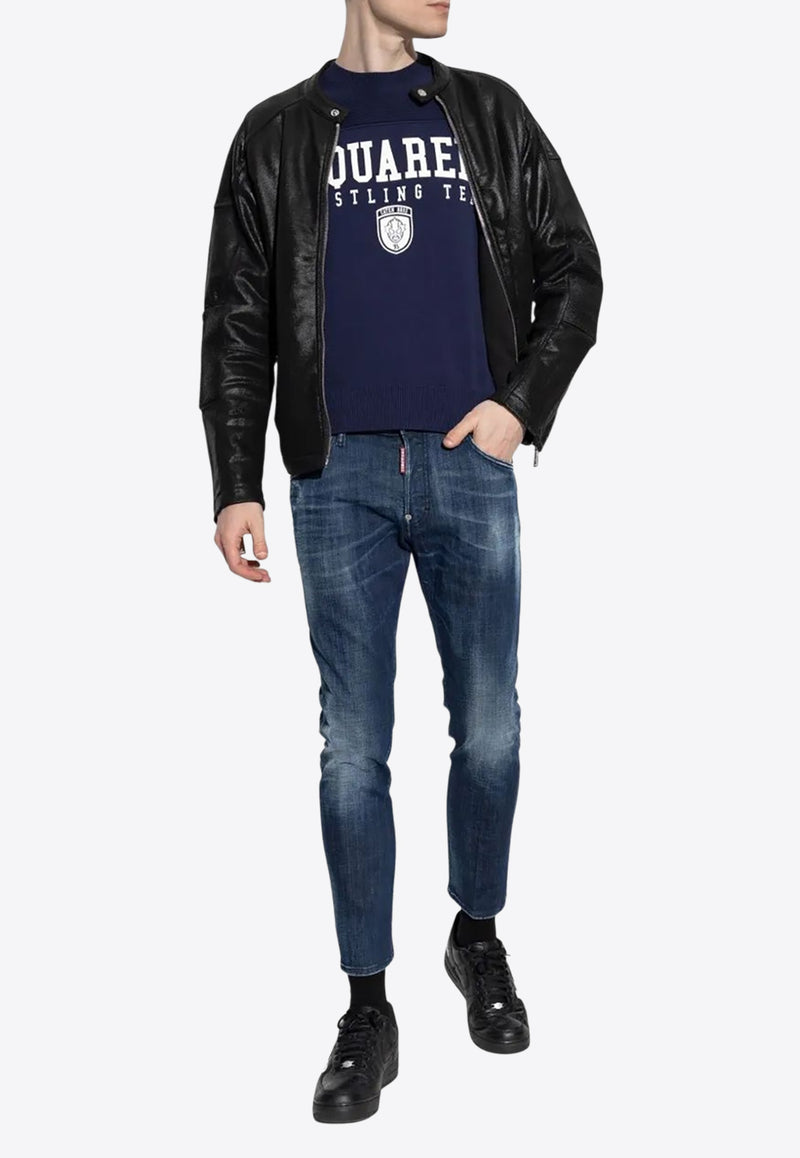 Dsquared2 Logo Print Sweatshirt Blue S71HA1359D13116_961