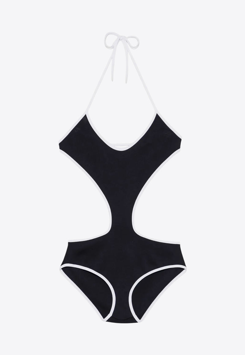 Miu Miu Cut-Out Halterneck One-Piece Swimsuit Navy MMV268SOOO14SJ_F022X