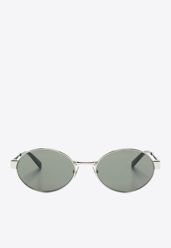 Saint Laurent Rounded Logo Sunglasses Gray 779851Y9902_8100